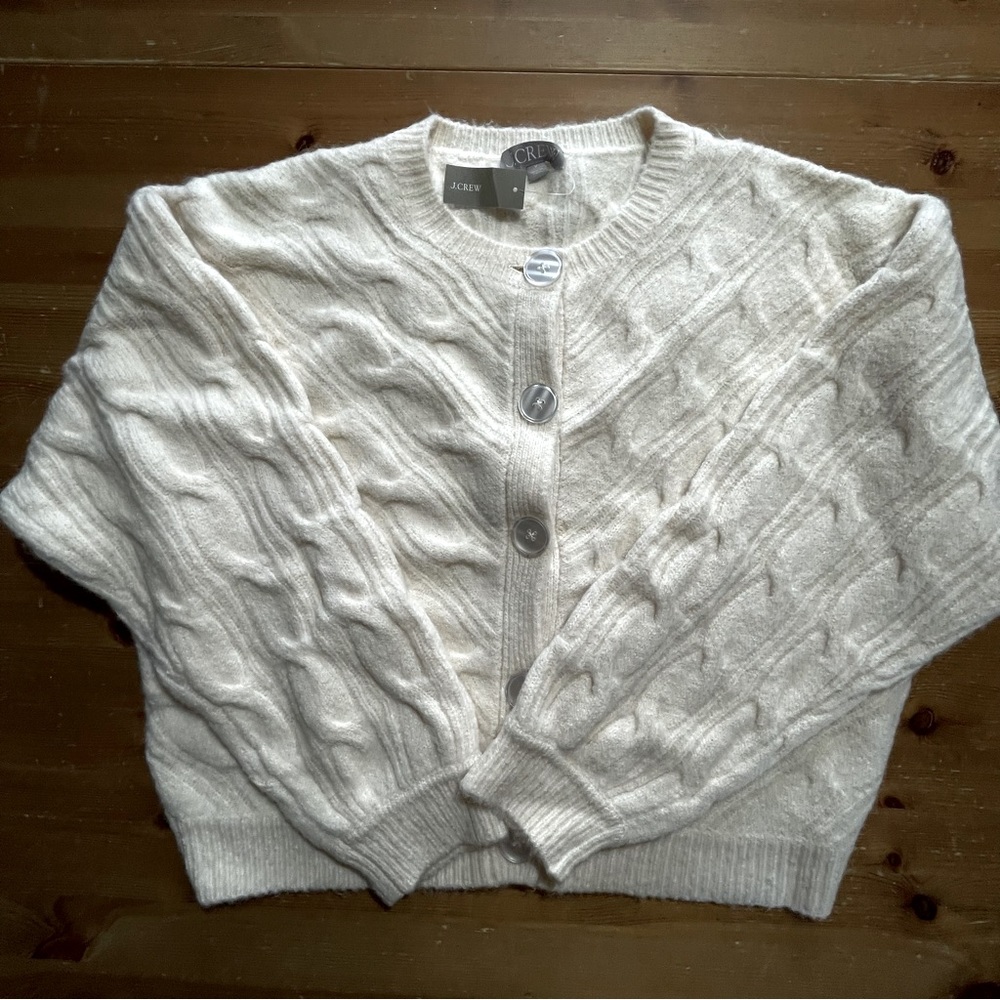 J. Crew Merino and Alpaca Blend Short Waisted Crop Cardigan
